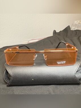 Rectangle Sunglasses - Amber Lenses